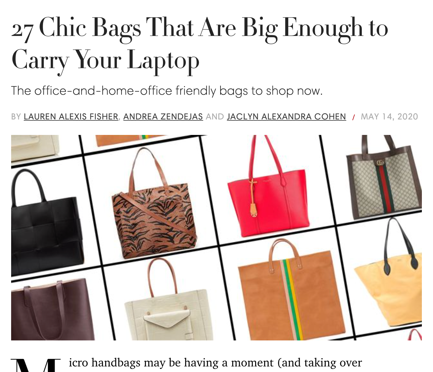 Harper's Bazaar features the Rina Bag in Croc
